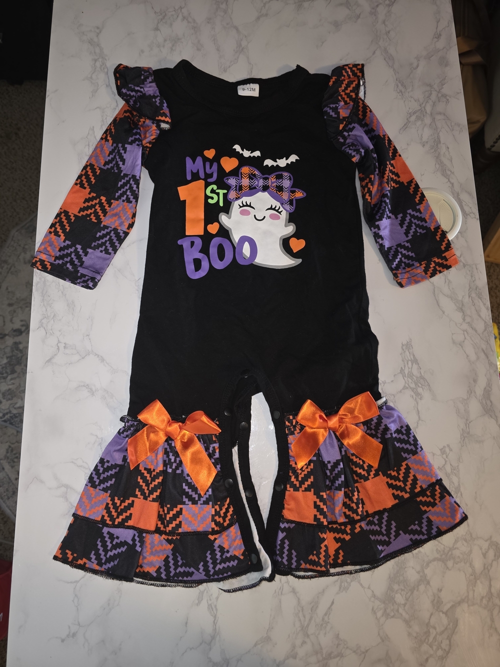 ValMarie Black Romper with Orange & Purple Accents - My 1st Boo